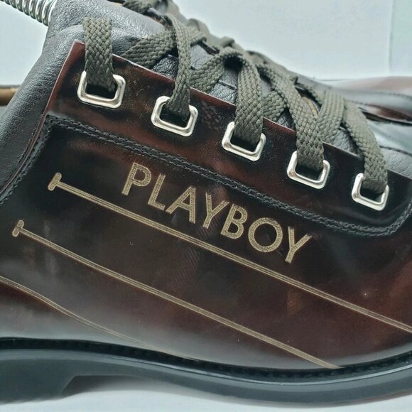 Playboy Leather Mens Size 8 255 Lace-up Burgundy Dress Shoes - Picture 6 of 9